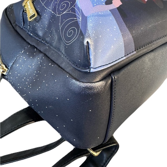Loungefly Navy Fairy Wishes Do Come True Mini Backpack with Starry Design Disney - Picture 9 of 9
